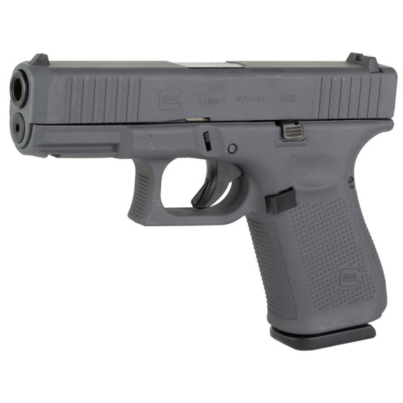 Glock 19 GEN 5, Semi-automatic, Striker Fired, Compact, 9MM, 4.02 in Barrel, Cerakote Finish, Sniper Gray, 15 Rounds, 3 Magazines PA195S204-SG