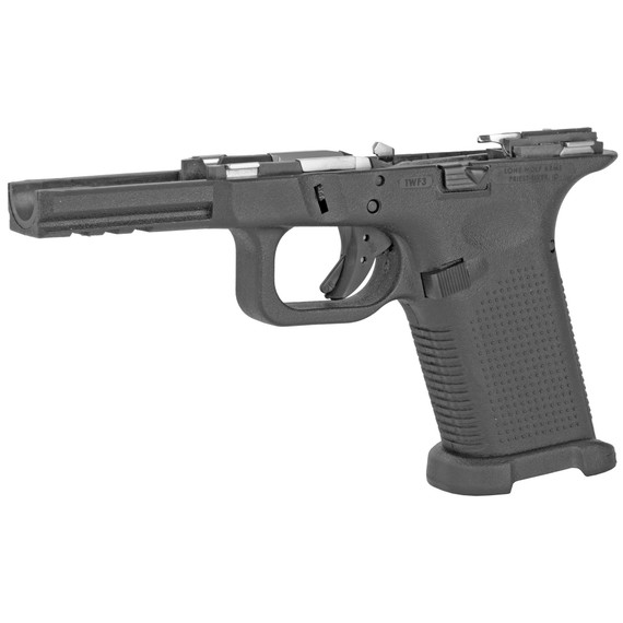 Lone Wolf Distributors Timber Wolf, Built Polymer Pistol Frame, Striker Fired, Semi-automatic, Polymer Frame Pistol, Compact Grip, 9MM/40 S&W/357 SIG, Black, Integral Locking System, Fits Gen3/Gen4 Glock 17/22/31/34/35/17L/24/37 Slides LWD-TWF3-BUILT