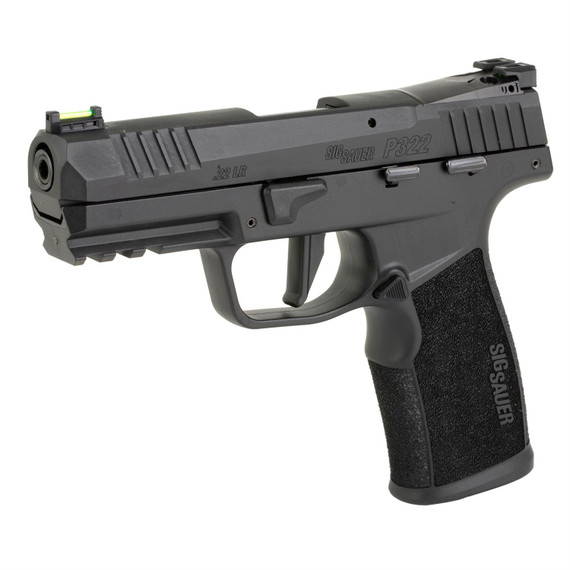 Sig Sauer 322CBASMA P322 Compact 22 LR 10+1 4 in Black Steel Threaded, Barrel, Black Hard Coat Anodized Optic Ready/Serrated Slide, Black SS/Polymer Frame w/Picatinny Rail, Black Polymer Grips, Pistol