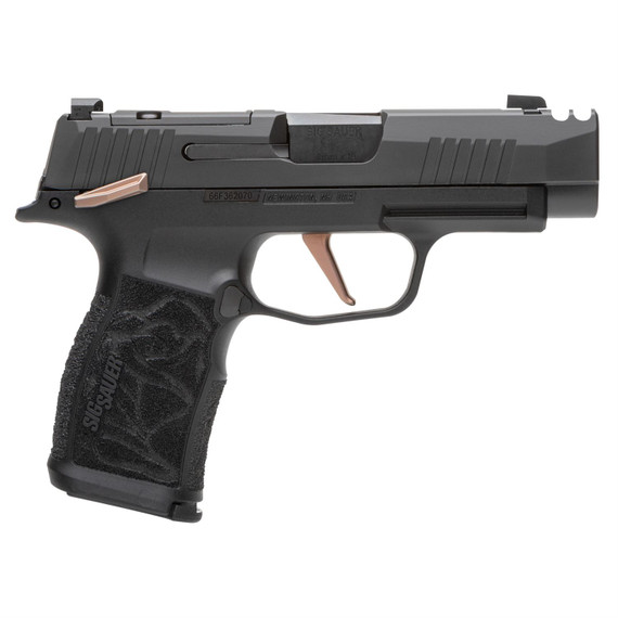 Sig Sauer 365XL9ROSEMS P365XL Rose 9mm Luger 12+1 3.10 in Black Barrel, Black Nitron Integrally Compensated/Optic Ready/Serrated w/ inRose in Engraved Slide, Black Steel Frame w/Matte Rose Controls, Black Polymer w/Rose Engraved Grips, Pistol