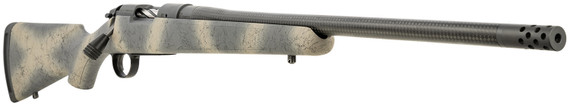 Bergara B14S521CF B-14 Ridge Carbon Wilderness 308 Win 4+1 20 in Threaded Carbon Fiber Wrapped Barrel, Sniper Gray Cerakote Rec, SoftTouch Woodland Camo Fixed American Style Stock, Omni Muzzle Brake, Rifle