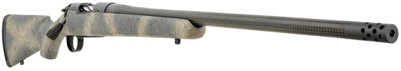 Bergara B14SM519CF B-14 Ridge Carbon Wilderness 6.5 PRC 2+1 24 in Threaded Carbon Fiber Wrapped Barrel, Sniper Gray Cerakote Rec, SoftTouch Woodland Camo Fixed American Style Stock, Omni Muzzle Brake, Rifle