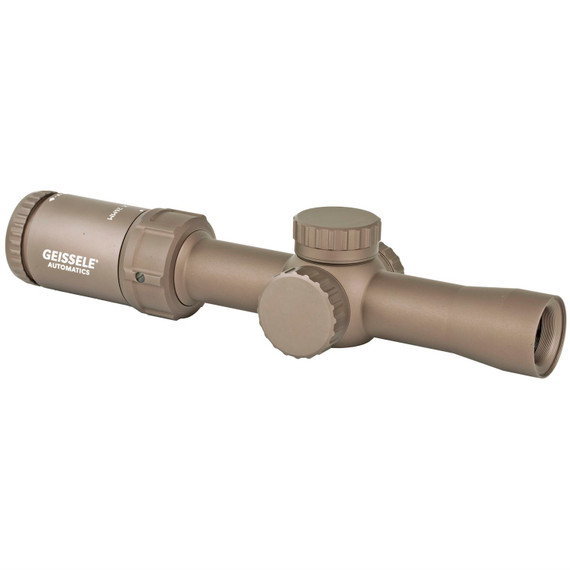 Geissele Automatics Super Precision Desert Dirt Anodized 1-6x 26mm 30mm Tube Illuminated DMRR-1 Reticle, Rifle Scope