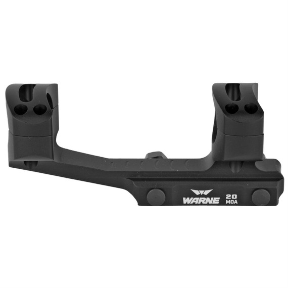 Warne 20 MOA Mount LRSKEL1TW, 1 in, Fits AR Rifles, Extended Skeletonized, Black LRSKEL1TW