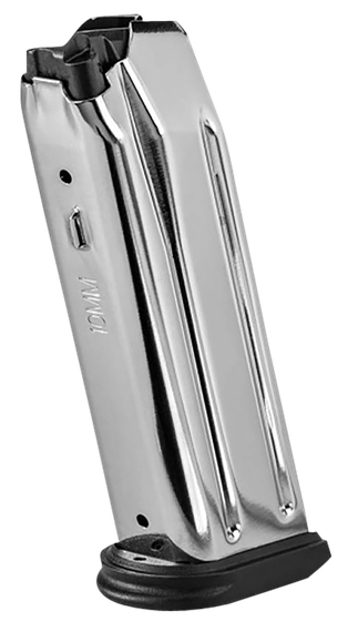 FN 20100733 510 Replacement 10rd 10mm Stainless Steel w/ Black Polymer Flush Floorplate Fits FN 510 Tactical, Magazine