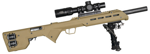 Desert Tech TRK22FDE TREK-22, Rifle Chassis FDE Synthetic Fixed Bullpup Fits Ruger 10/22 26.75 in OAL