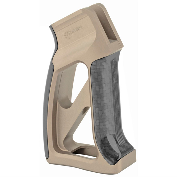 Fortis Manufacturing TOR-PG-CF-FDE, Inc. Torque, Pistol Grip, with Carbon Fiber, Fits AR Rifles