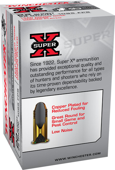 Winchester X22S Super X 22Short 29gr Lead Round Nose Low Noise Copper Plated 50 Per Box/100 Case Rimfire Ammunition