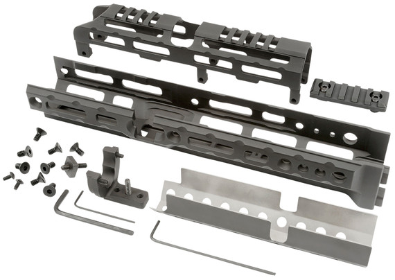 Midwest Industries MIAKALPHA6 Alpha Drop-in Aluminum Black Hardcoat Anodized 5 Slot Picatinny Rail AK-Platform 6 in Long Compatible w/M-LOK