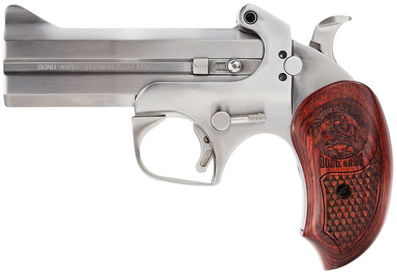 Bond Arms BASS4 Snakeslayer IV 45 Colt (LC) 2rd 4.25 in Barrel, Stainless Metal Finish, Blade Front/Fixed Rear Sights, Automatic Extractors & Rebounding Hammer, Extended Rosewood Grip, Break-Action, Handgun
