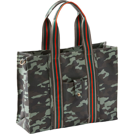 Bulldog Cases Cross Body Style Purse BDP-043, Black/Green/Brown Camo Pattern with Stripes, Universal Fit Holster Included BDP-043