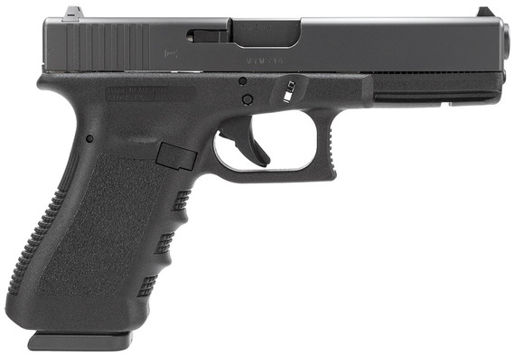 Glock PI2250201 G22 Gen3 *CA Compliant Full Size 40 S&W 10+1 4.49 in Black Steel Barrel, Matte Black Serrated Slide, Black Polymer Frame w/Picatinny Rail, Black Textured Finger Grooved Polymer Grips, Pistol