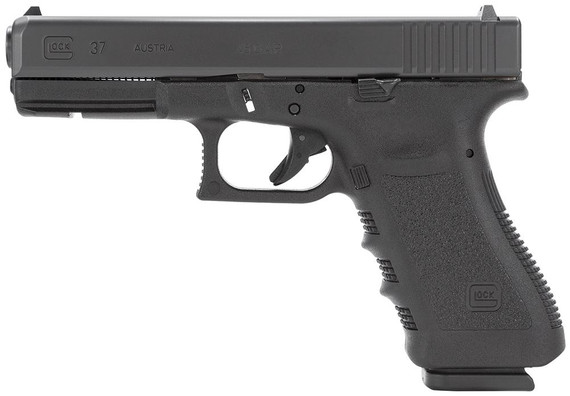 Glock PI3750201 G37 Gen3 45 GAP 4.49 in Barrel 10+1, Black Frame & Slide, Finger Grooved Rough Texture Grip, Safe Action Trigger, Pistol