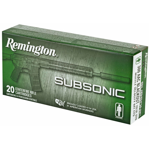 Remington Remington Subsonic 28430, 300 Blackout, 220 Grain, Open Tip Flat Base, 20 Round Box 28430