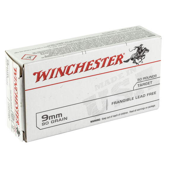 Winchester Ammunition USA Frangible Lead Free USA9F, 9MM, 90 Grain, 50 Round Box USA9F