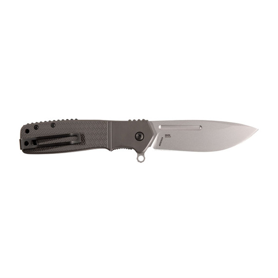 CRKT K252GXP Homefront 3.56 Fold Modified Drop Point Plain Bead Blasted 12C27 Sandvik Blade/OD Green Aluminum Handle Includes Pocket Clip, Knife