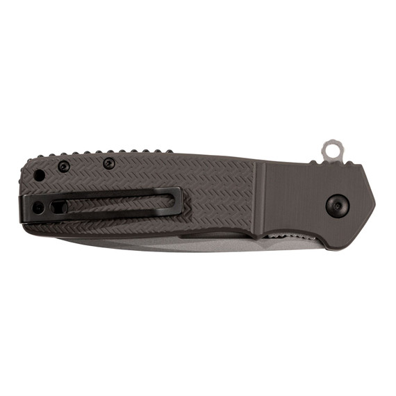 CRKT K252GXP Homefront 3.56 Fold Modified Drop Point Plain Bead Blasted 12C27 Sandvik Blade/OD Green Aluminum Handle Includes Pocket Clip, Knife