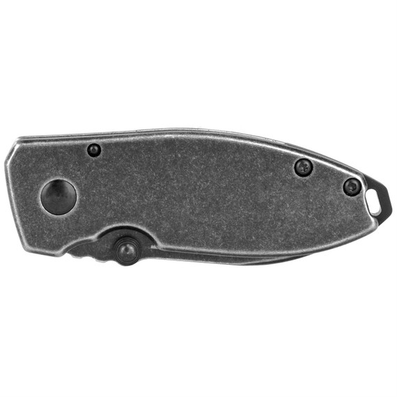 Columbia River Knife & Tool Squid Black Stonewash, 2.16 in 8Cr13MoV Blade, Folding Knife, Plain Edge, Black Stonewashed Finish, Stainless Steel Handle 2490KS