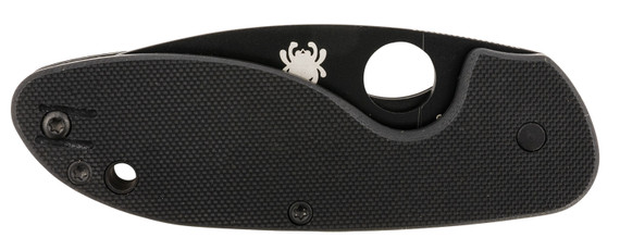 Spyderco C216GPBBK Efficient 2.98 Fold Plain Black DLC 8Cr13MoV SS Blade/Black Textured G10 Handle, Knife