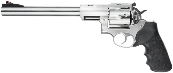 Ruger 5502 Super Redhawk Large Frame 44 Rem Mag/44 Special 6rd 9.50 in Satin Stainless Steel w/Integral Mount Barrel, Satin Cylinder & Frame, Hogue Tamer Monogrip, Transfer Bar Safety, Exposed Hammer , Revolver