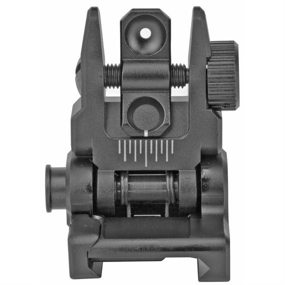 Leapers MNT-957, Inc. - UTG Accu-Sync Spring-loaded AR15 Flip-up Rear Sight, Black MNT-957