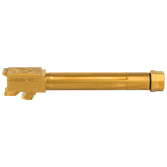 Agency Arms Mid Line Barrel MLG17G5T-FTIN, 9MM, Titanium Nitride Finish, Threaded And Fluted, Fits Glock 17 Gen 5 MLG17G5T-FTIN