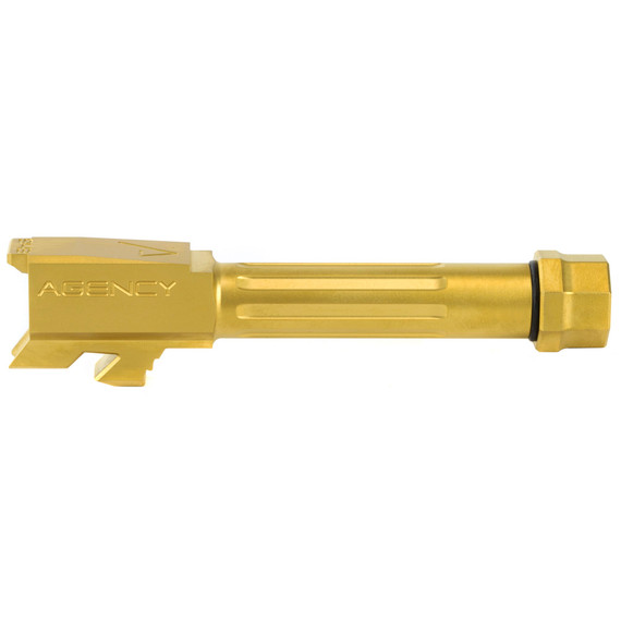 Agency Arms Mid Line Barrel MLG43T/FTIN, 9MM, Titanium Nitride Finish, Threaded And Fluted, Fits Glock 43 MLG43T/FTIN