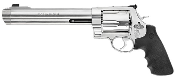 Smith & Wesson 163500 Model 500 500 S&W Mag Stainless Steel 8.38 in Barrel & 5rd Cylinder, Satin Stainless Steel X-Frame, Fixed Compensator, Internal Lock , Revolver