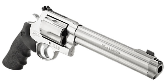 Smith & Wesson 163500 Model 500 500 S&W Mag Stainless Steel 8.38 in Barrel & 5rd Cylinder, Satin Stainless Steel X-Frame, Fixed Compensator, Internal Lock , Revolver