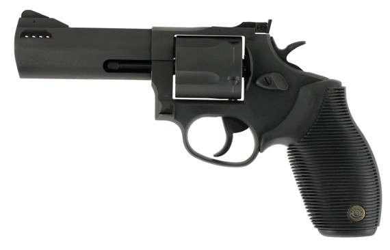 Taurus 2440041TKR Tracker Model 44 44 Rem Mag Caliber with 4 in Ported Barrel, 5rd Capacity Cylinder, Overall Matte Black Oxide Metal Finish, Black Ribber Grip & Adjustable Rear Sight , Revolver