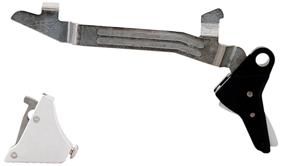 Timney Triggers ALPHAGLOCK5SILVR Alpha Competition 9mm Luger/40 S&W/22 LR, Silver Straight Trigger, Compatible w/Glock Gen5 & Glock 44
