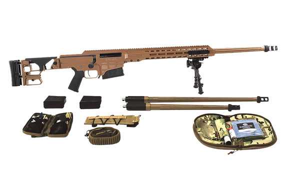 Barrett 18804 MK22 Mod 0 300 Norma Mag (26), 338 Norma Mag (27), 7.62x51mm (20), 10+1, Coyote Cerakote, Fluted Barrel, Side Fold Stock w/Adj Comb, Barrett M-Lok Rail System, Black Poly Grip, Rifle