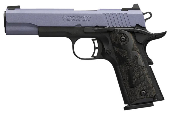 Browning 051985492 1911-380 Black Label Full Size Frame 380 ACP 8+1 4.25 Matte Stainless Steel Barrel, Crushed Orchid Cerakote Steel Slide, Matte Black Aluminum/Composite Frame, Black Poly Grip, Pistol