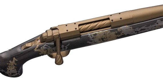 Browning 035538298 X-Bolt Mountain Pro Burnt Bronze 7mm PRC 3+1 24 in Fluted, Burnt Bronze Cerakote Barrel/Rec, Carbon Fiber Stock With Accent Graphics, Recoil Hawg Muzzle Brake