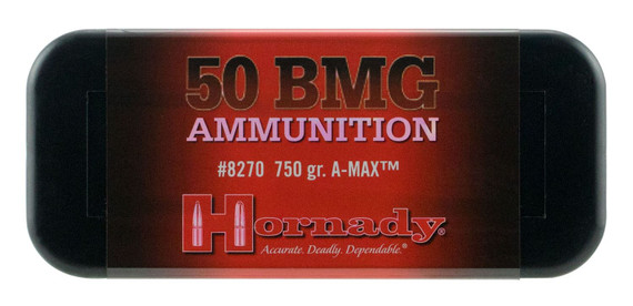 Hornady 8270 Match 50BMG 750gr Hornady A Max 10 Per Box/10 Case Centerfire, Rifle Ammunition