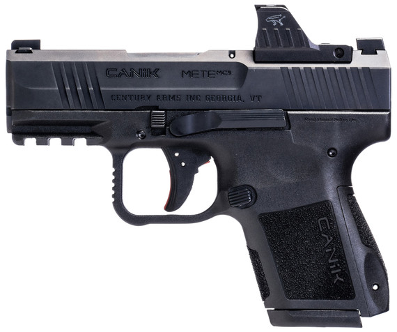Canik HG7620VN Mete MC9 9mm Luger 15+1, 3.18 Black Steel Barrel, Black Tenifer Cerakote Optic Ready/Serrated Steel Slide, Black Poly Frame w/Pic Rail, MeCanik M01 Red Dot, Pistol
