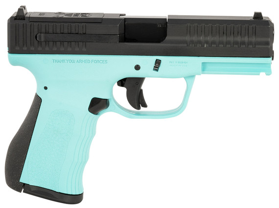 FMK FMKG49BJ G3 9mm Luger 14+1 4 Stainless Steel Barrel, Black Optic Cut/Serrated Carbon Steel Slide, Blue Jay Poly Frame w/Pic Rail, Black Backstrap Grip, Pistol