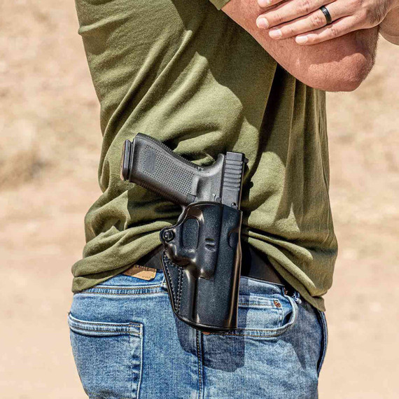 Galco SM2266RB Speed Master 2.0 OWB Black Leather Paddle Fits Kimber/Springfield 1911 4, Colt/SW1911SC/Para USA 4 1/4 Right Hand, Holster