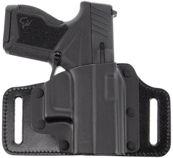 Galco TS870RB TacSlide OWB Black Kydex/Leather Belt Slide Fits Sig P365/X/XL/Spectre Comp Right Hand, Holster
