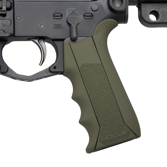 Hogue 13041 Modular Overmolded OD Green Rubber Pistol Grip with Finger Grooves Fits AR-15/M16, Grips