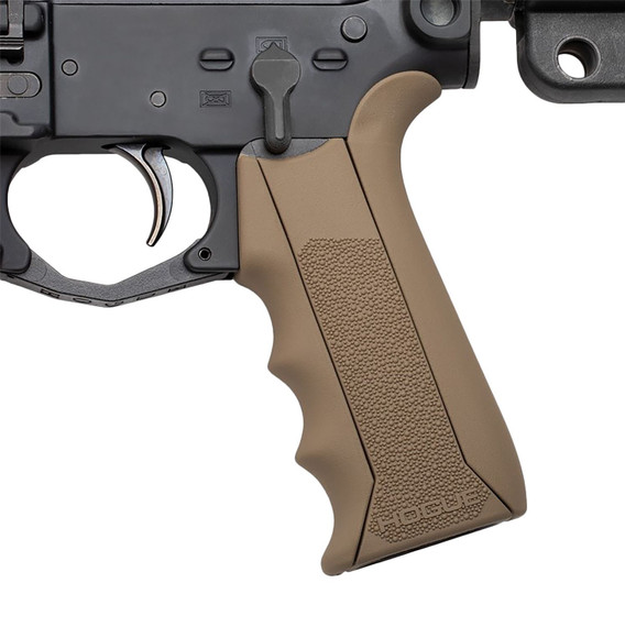 Hogue 13043 Modular Overmolded Flat Dark Earth Rubber Pistol Grip with Finger Grooves Fits AR-15/M16, Grips