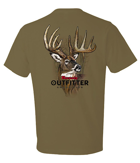 Hornady Gear 31362 Big Buck Coyote Brown, Cotton Short Sleeve, Semi-Fitted, Medium, Graphic Tee