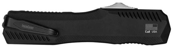 Kershaw 9000 Livewire 3.30 OTF Spear Point Plain Stonewashed CPM 20V SS Blade/ Textured Black Anodized Aluminum Handle Includes Pocket Clip, Knife