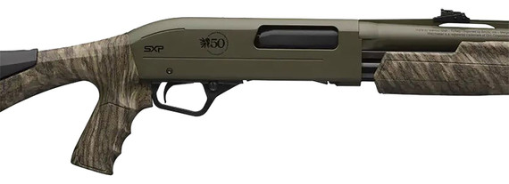 Winchester 512454690 SXP Long Beard 20 Gauge Pump 3 5- 2.75 Shells 24 OD Green Perma-Cote Back-Bored Vent Rib Barrel & Drilled & Tapped Aluminum Alloy Receiver, Pistol Grip w/Interchangeable Comb Mossy Oak Bottomland Synthetic Stock, Shotgun