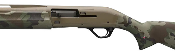 Winchester 511313292 SX4 Hybrid Hunter 12 Gauge 3.5 Chamber 4+1 2.75 28, FDE Cerakote Rec/Barrel, Woodland Camo Furniture, Fiber Optic Front Sight Left Hand, Shotgun