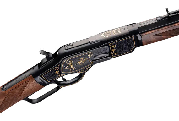 Winchester 534313140 1873 150th Anniversary Full Size 44-40 Win 13+1 24 in Polished Blued Octagon Barrel, Polished Blued w/Gold Engraving Steel Receiver, Grade V/VI Black Walnut Straight Stock, Rifle
