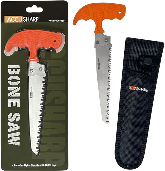 AccuSharp 730C Bone Saw Fixed Saw 6 Stainless Steel Blade/ Blaze Orange T-Shaped Handle