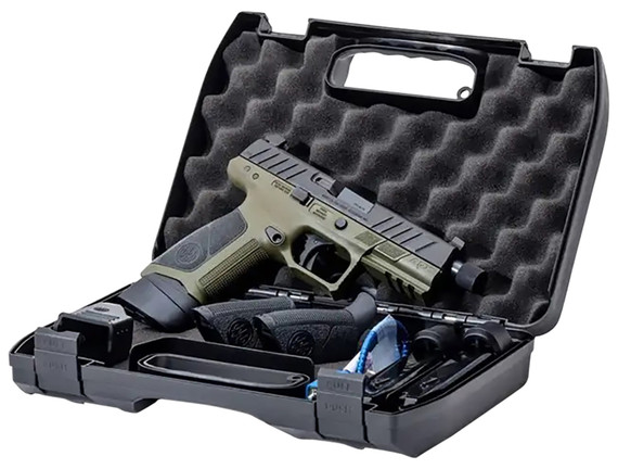 Beretta JAXA1F921TAC APX A1 Tactical Full Size Frame 9mm Luger 21+1 4.80 Black Steel Threaded Barrel, Black Optic Cut Serrated Steel Slide, OD Green Poly Frame w/Beavertail & Pic Rail, Interchangeable Backstrap Grip, Ambi, Pistol