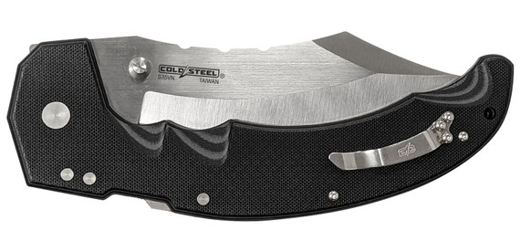 Cold Steel CSFL60DPLM Mayhem 6 Fold Clip Point Modified Cleaver Plain Satin AUS-10A SS Blade/7.20 Black Contoured G10 Handle Includes Pocket Clip, Knife