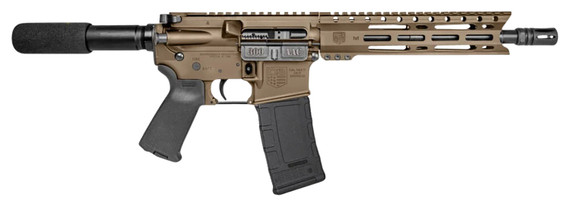 Diamondback DB1915B061 DB15 300 Blackout 28+1 10, FDE, Carbon Lower, 9 M-LOK Handguard, Black Padded Buffer Tube/Magpul Grip, Tactical Pistol